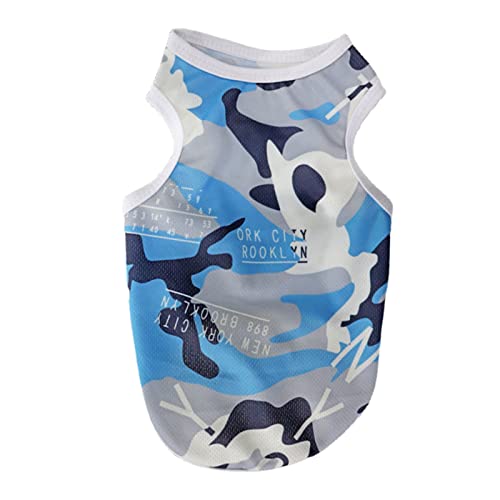 Printed Pet Shirt Summer Pet T Shirt Cool Puppy Shirts Dog T-Shirts Soft Breathable Dog Shirt for Small Medium Dogs Cats Girl Boy Puppy Clothes Summer Pet Outfits Dog Clothes Pet Vest Blue M