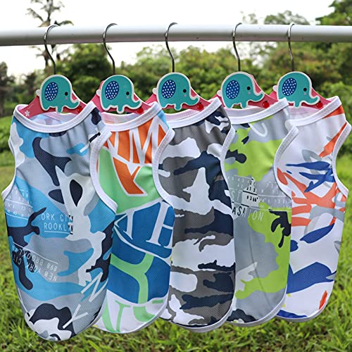 Printed Pet Shirt Summer Pet T Shirt Cool Puppy Shirts Dog T-Shirts Soft Breathable Dog Shirt for Small Medium Dogs Cats Girl Boy Puppy Clothes Summer Pet Outfits Dog Clothes Pet Vest Blue M