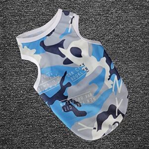 Printed Pet Shirt Summer Pet T Shirt Cool Puppy Shirts Dog T-Shirts Soft Breathable Dog Shirt for Small Medium Dogs Cats Girl Boy Puppy Clothes Summer Pet Outfits Dog Clothes Pet Vest Blue M