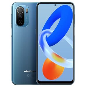 ulefone note 13p unlocked cell phones, 4gb + 64gb, 6.5'' fhd+ screen, 20mp dual rear camera +16mp front camera, 8-core processor, dual sim 4g smartphone, 3-card slot design, nfc, android 11- blue
