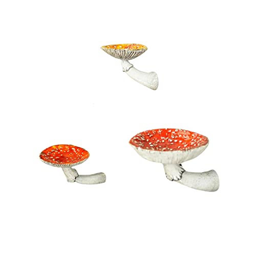 Okngr Mushroom Hanging Shelf Set of 3, Wall Floating Shelf Hanging Shelf Decor Wall Mounted for Bedroom, Living Room, Bathroom