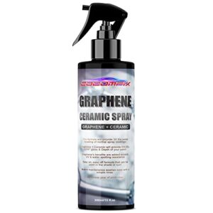 cocomfix graphene ceramic coating spray kit, ceramic coating for cars, repels road grime, adds extreme gloss, shine & protection. quick & easy application. lasts for over a year. (10 oz)