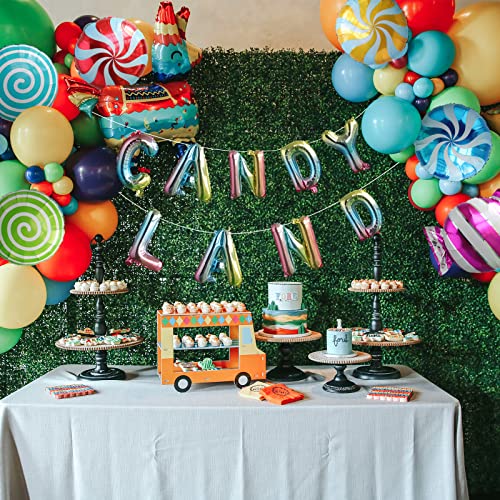 Halovin Candy Land Letter Balloons for Candy Theme Party, Rainbow Candy Land Balloons for Wonka Party (Colorful)