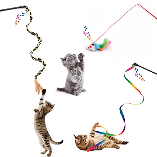 PietyPet Kitten Toys Cat Toys Assortments, 26 Packs Cat Toys Variety Pack for Kitty, Cat Wand Toy, Cat Feather Toys, Cat Balls with Bells, Cat Mouse Toy, Catnip Toys for Indoor Cats