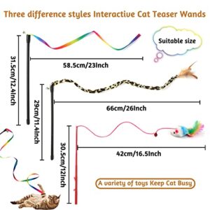 PietyPet Kitten Toys Cat Toys Assortments, 26 Packs Cat Toys Variety Pack for Kitty, Cat Wand Toy, Cat Feather Toys, Cat Balls with Bells, Cat Mouse Toy, Catnip Toys for Indoor Cats