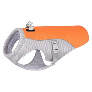 pet clothing dog cooling vest harness evaporation coat reduce body heat for hiking orange l