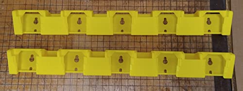 Made by Mitchell 2 Pack D20 5-Slot Battery Rack Compatible with DeWalt 12Vmax 20Vmax and 60V, Wall Mount Latching Storage Rack 20V for DCB205 DCB606 DCB120, USA, 10 Slots Total PN D20x5-WR-2PK