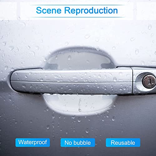 ND 8 PCS Car Door Handle Protector Anti-Collision Sticker Universal Car Door Handle Sticker Car Anti Scratch Door Handle Sticker Paint Anti Scratch Provides Car Door Scratch Protection - Transparent