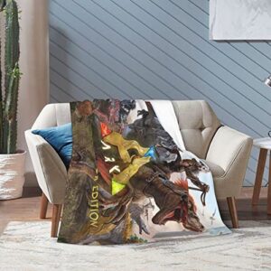Ark Survival Evolved Blanket Dinosaur Sofa Throw Blankets Lightweight Plush Cozy Soft Air Conditioner Blankets 80"x60"