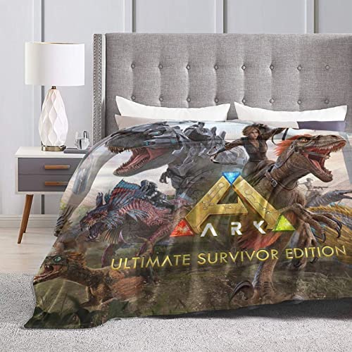 Ark Survival Evolved Blanket Dinosaur Sofa Throw Blankets Lightweight Plush Cozy Soft Air Conditioner Blankets 80"x60"