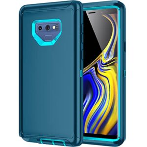 mieziba for galaxy note 9 case,shockproof dropproof dustproof,3-layer full body protection heavy duty high impact hard cover case for samasung galaxy note 9,turquoise