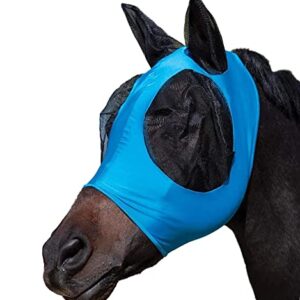 Homelay Breathable Horse Fly Mask with Ear, UV Protection, Blue Full