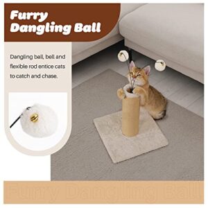 Cat Scratching Post for Indoor Kittens, Scratch Pads with 2 Bouncy Balls, Kitten Scratcher Toy, Protect Furniture