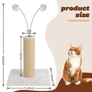 Cat Scratching Post for Indoor Kittens, Scratch Pads with 2 Bouncy Balls, Kitten Scratcher Toy, Protect Furniture