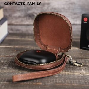 Beats Fit Pro Case, Beats Fit Pro Leather Case Genuine Leather Portable Protective Shockproof Cover for Beats Fit Pro 2021