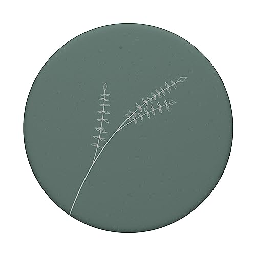 Sage Green Hand Drawn Leaf Botanical Plant Minimalistic PopSockets Standard PopGrip