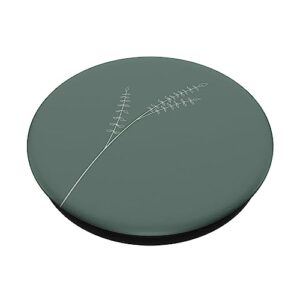 Sage Green Hand Drawn Leaf Botanical Plant Minimalistic PopSockets Standard PopGrip