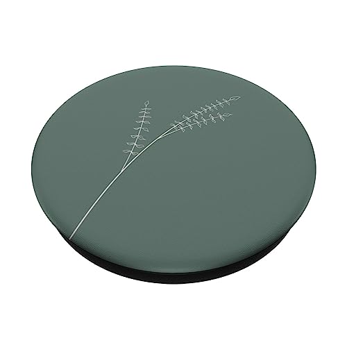 Sage Green Hand Drawn Leaf Botanical Plant Minimalistic PopSockets Standard PopGrip