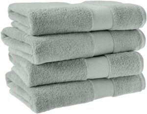 amazon aware 100% organic cotton plush bath towels - bath towels, 4-pack, sage green