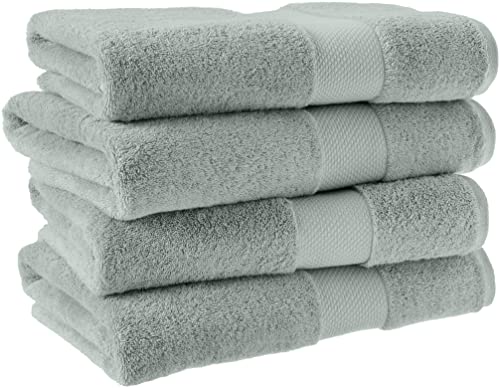 Amazon Aware 100% Organic Cotton Plush Bath Towels - Bath Towels, 4-Pack, Sage Green