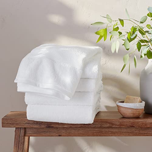 Amazon Aware 100% Organic Cotton Plush Bath Towels - Bath Towels, 4-Pack, Sage Green