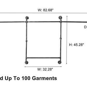 Industrial Pipe Clothing Racks with Shelves, Wall Mounted Clothes Racks with Hanging Rod, Heavy Duty Garment Racks, Industrial Retro Steampunk Closet Organizer Hall Tree for Home Retail Store