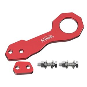 WHEEL CONNECT Rear Tow Hook, Aluminum Alloy Towing Hook, Made of Solid Aluminium, Anodized Red Finish