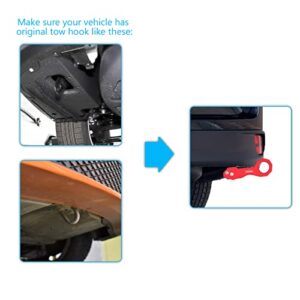 WHEEL CONNECT Rear Tow Hook, Aluminum Alloy Towing Hook, Made of Solid Aluminium, Anodized Red Finish