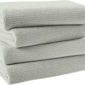 Amazon Aware 100% Organic Cotton Ribbed Bath Towels - Bath Towels, 4-Pack, Sage Green