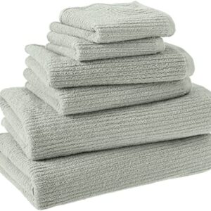 Amazon Aware 100% Organic Cotton Ribbed Bath Towels - 6-Piece Set, Sage Green