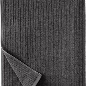 Amazon Aware 100% Organic Cotton Ribbed Bath Towels - 6-Piece Set, Dark Gray