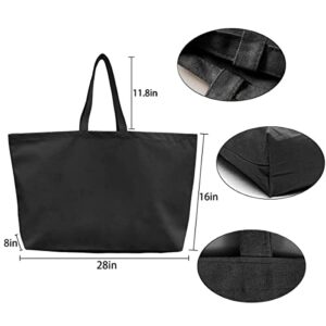 LLYLIU Canvas Tote Bag - Extra Large Shopping Beach Totes Bags Reusable Big Grocery Bag Plain Solid 28" x 8" x 16"