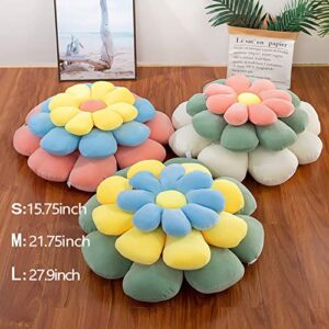 LRKOAYJGO Flower Pillow, Flower-Shaped Throw Pillow Butt Seating Cushion Flower Floor Pillow, Cute Decorative Plush Pillow for Chair Bed Sofa (Green, 14.9"