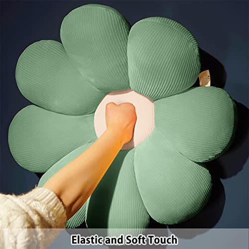 LRKOAYJGO Flower Pillow, Flower-Shaped Throw Pillow Butt Seating Cushion Flower Floor Pillow, Cute Decorative Plush Pillow for Chair Bed Sofa (Green, 14.9"