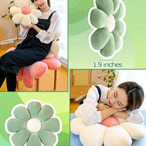 LRKOAYJGO Flower Pillow, Flower-Shaped Throw Pillow Butt Seating Cushion Flower Floor Pillow, Cute Decorative Plush Pillow for Chair Bed Sofa (Green, 14.9"