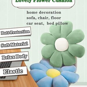 LRKOAYJGO Flower Pillow, Flower-Shaped Throw Pillow Butt Seating Cushion Flower Floor Pillow, Cute Decorative Plush Pillow for Chair Bed Sofa (Green, 14.9"