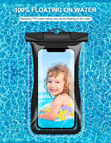 Vuwwey Waterproof Phone Pouch, [Built-in Pocket] Floating IPX8 Waterproof Phone Case with Adjustable Lanyard, Underwater Dry Bag Compatible with iPhone 14 13 12 11 Pro Max and Up to 6.9''- 2 Pack