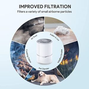 Air Purifier for Home Bedroom, H13 True HEPA Filter with 3 Stage Filtration, Speed Control, Sleep Mode, Remove 99.97% Dust Smoke Pollen Pet Dander