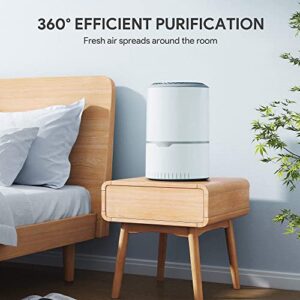 Air Purifier for Home Bedroom, H13 True HEPA Filter with 3 Stage Filtration, Speed Control, Sleep Mode, Remove 99.97% Dust Smoke Pollen Pet Dander