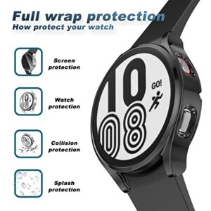 Rc-Z Screen Protector for Samsung Galaxy Watch 4 40mm, 4-Pack Soft TPU Bumper Full Around Face Cover Case Replacement Accessories for Samsung Galaxy Watch 4 40mm