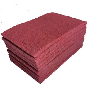 tonmp 10 pack 6" x 9" 400 grit general purpose scuff pads for scuffing, scouring, sanding, paint primer prep adhesion scratch - surface preparation automotive car auto body woodworking (red)