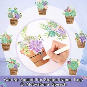 57Pcs Succulents Cutouts for Classroom Bulletin Board Potted Succulents Cut-Outs When We Learn We Grow Paper-Cuts Summer Banner Border Accents Decor for Kids School Classroom Party Wall Decorations