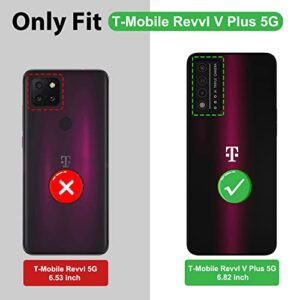 for T-Mobile Revvl V Plus 5G Case with HD Screen Protector with Slide Camera Cover, Atump 360° Rotation Ring Kickstand [Military Grade] Protective Case for T-Mobile Revvl V Plus 5G,Black