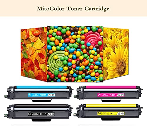 YOISNER TN227 High Yield Toner Cartridge 4 Pack: TN-227 TN 227 TN-223 TN223 Toner Replacement for HL-L3270CDW L3290CDW L3210CW L3230CDN L3230CDW MFC-L3750CDW L3770CDW L3710CW Printer (TN227BK/C/M/Y)