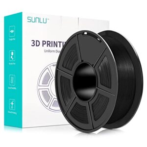 sunlu petg-g 3d printer filament 1.75mm 1 kg spool, better flow of sunlu no plugging premium petg-g filament 1.75 +/- 0.02 mm for 3d printing，black