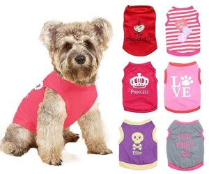 6 packs girl dog clothes small puppy dog shirts for small dogs girls chihuahua clothes yorkie t shirt female dog clothes