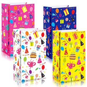 pajean 28 pieces kids birthday party favor bags birthday goodie bags birthday gift bags colorful paper treat bags for candy snacks favors kids birthday baby shower anniversaries supplies