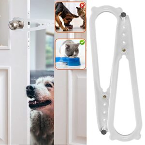 2pcs cat door holder latch - cat door alternative - no need for baby gate and pet door installs fast flex latch strap let's cats in and keeps dogs out of litter & food - super easy to install (l)