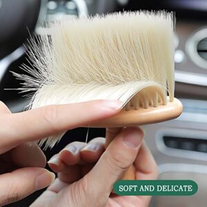 High Density Ultra Soft Detail Brush Automotive Interior Cleaning Tool Kit Brush Car Detailing Brush Soft Hair Wooden Brush Deep Cleaning Keyboards Laptop Sofa Dusting Brush (B-1PC)