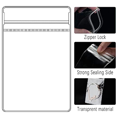 WEDDINGHELPER Jewelry Bags Small Self-Sealing Plastic Zip Clear Bags PVC Transparent Lock Bag for Storing Bracelets Rings Earrings Ziplock Pouch (150 Pcs)